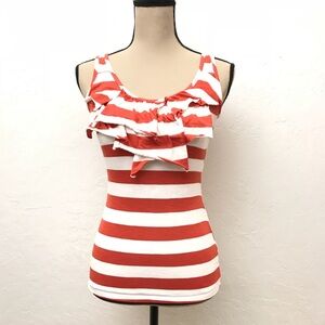 Women’s striped ruffle tank 🌞